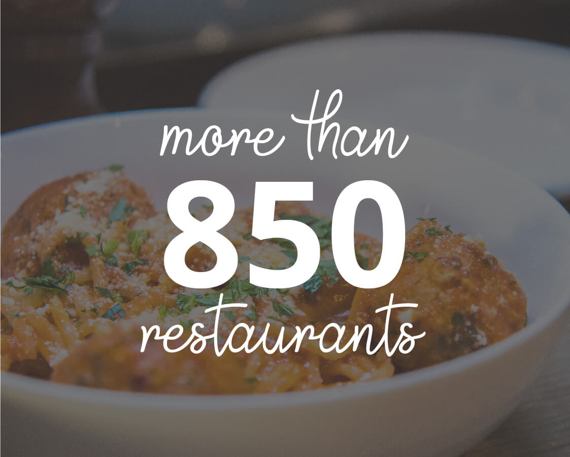 More Than 850 Restaurants